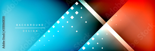 Abstract background - squares and lines composition created with lights and shadows. Technology or business digital template