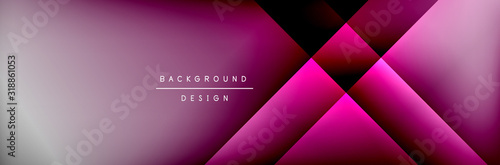 Abstract background - squares and lines composition created with lights and shadows. Technology or business digital template