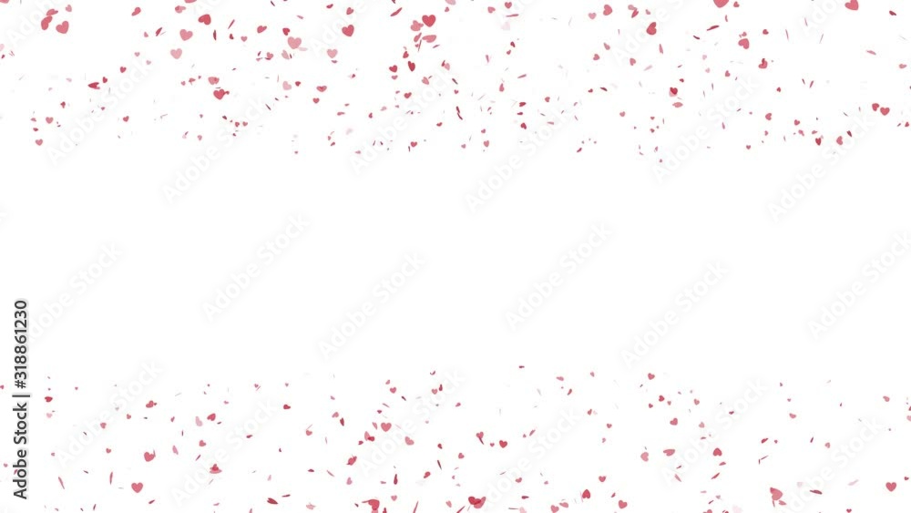 Red Hearts Animation for Valentines Day on White Background Red Hearts Animation for Valentines Day on White Background