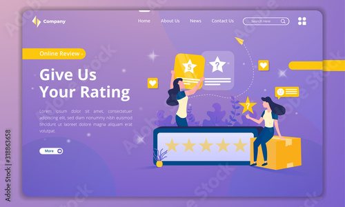 Landing pages with customer illustrations give ratings