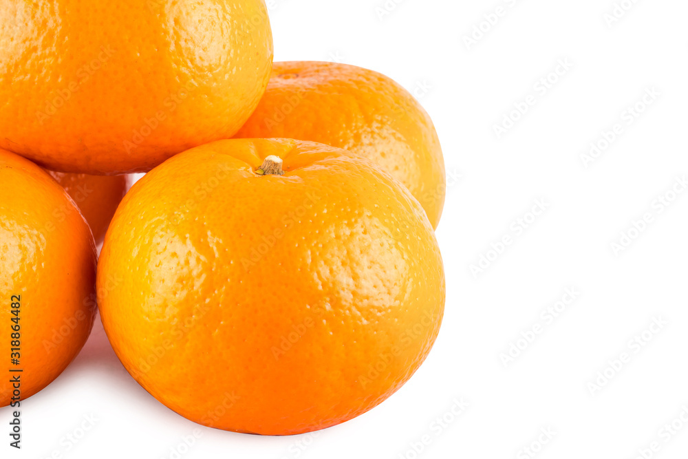 closeup orange on white background fruit agriculture food isolated