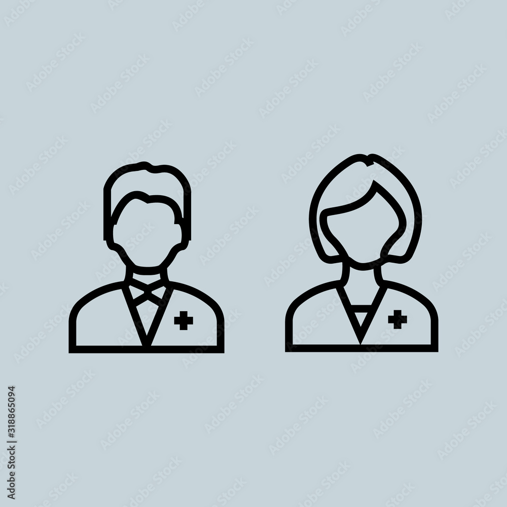 Set of doctor cartoon characters Medical staff Set of doctor cartoon characters Medical staff