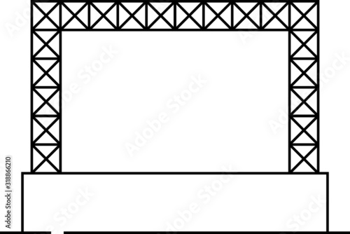 concert stage icon, vector illustration.