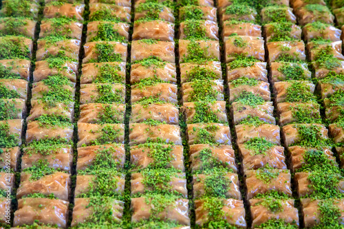 Traditional arabic turkish sweets with walnuts - baklava
