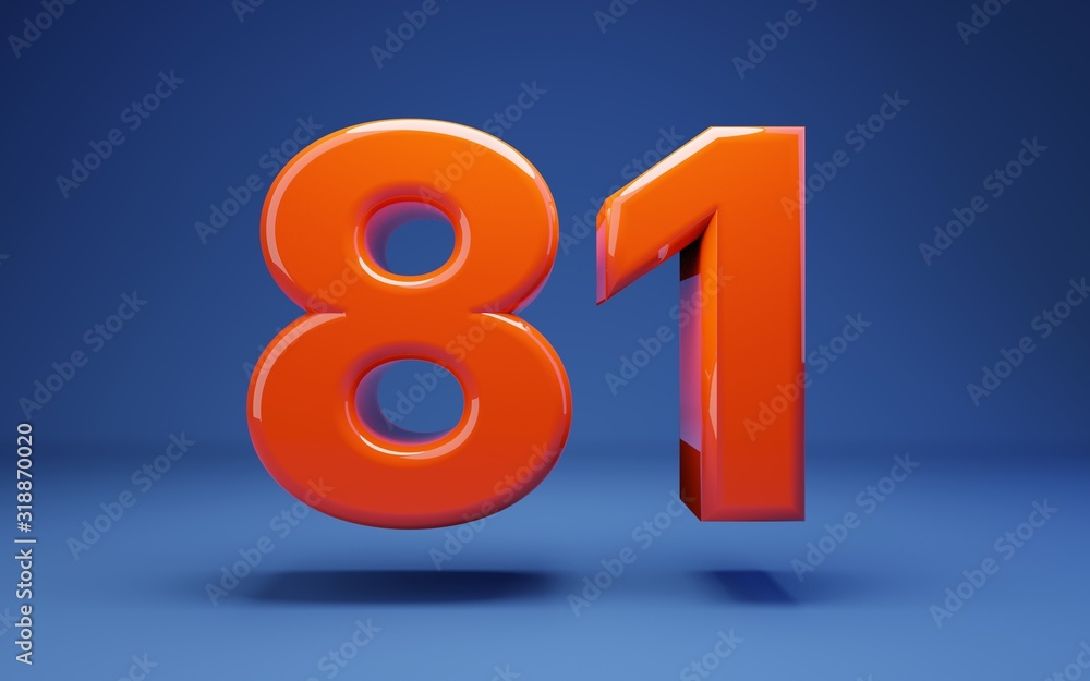 Lush Lava 3d number 81. 3D rendering. Best for anniversary, birthday party, celebration. Lush Lava 3d number 81. 3D rendering. Best for anniversary, birthday party, celebration.