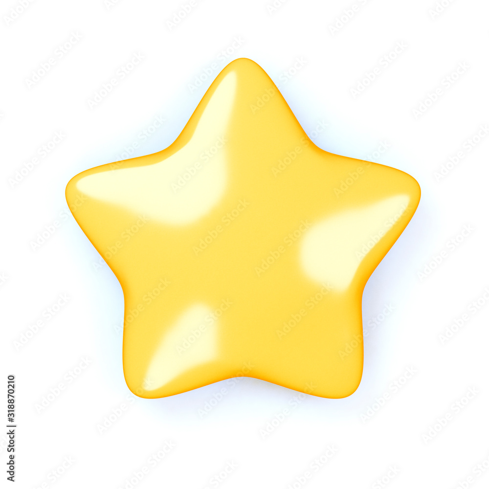 Cartoon Star Isolated, 3D Rendering. Cartoon Star Isolated, 3D Rendering.