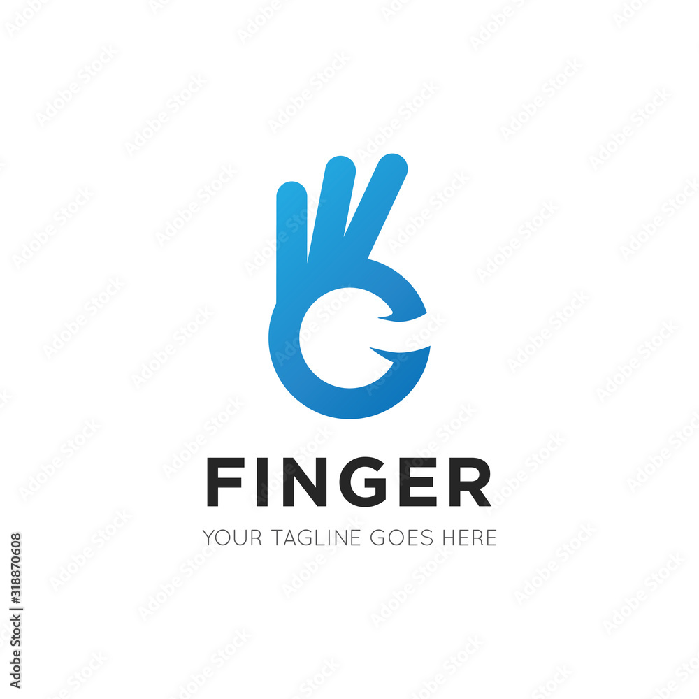 good finger logo, ok with finger icon vector illustration design template good finger logo, ok with finger icon vector illustration design template