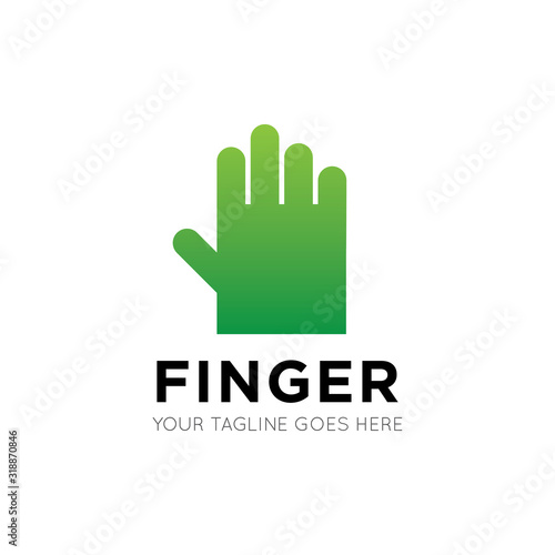 number five finger logo, fifth with finger icon vector illustration design template