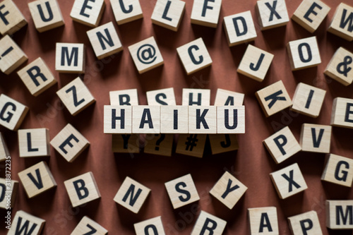 Fotografía Haiku word concept on cubes