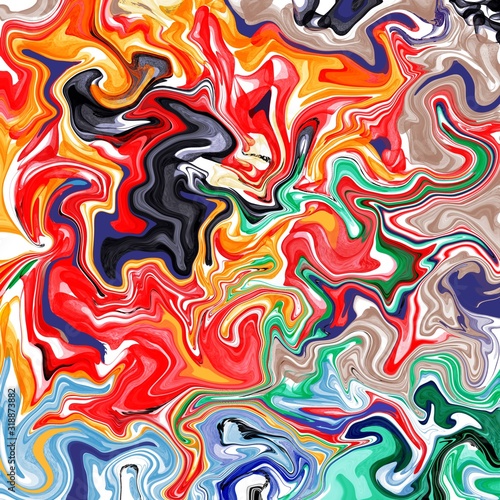 abstract image of mixed colorful paints , Acrylic texture with marble pattern for background