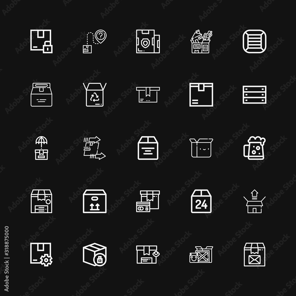 Editable 25 packing icons for web and mobile