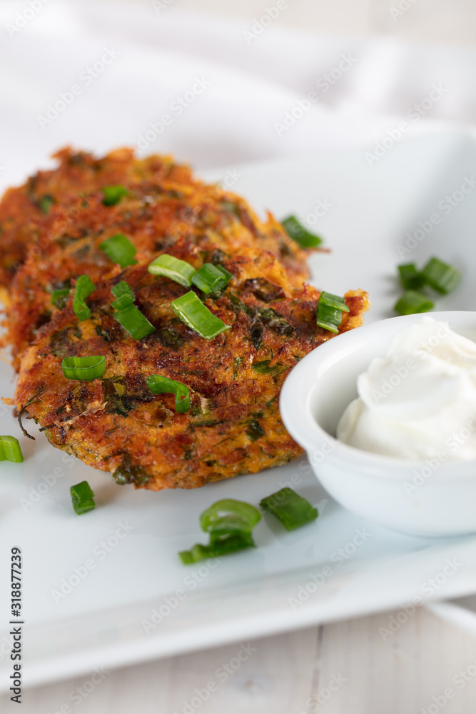 Traditional Turkish/Greek meal; Zucchini mucver Traditional Turkish/Greek meal; Zucchini mucver