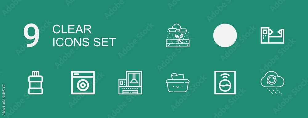 Editable 9 clear icons for web and mobile Editable 9 clear icons for web and mobile