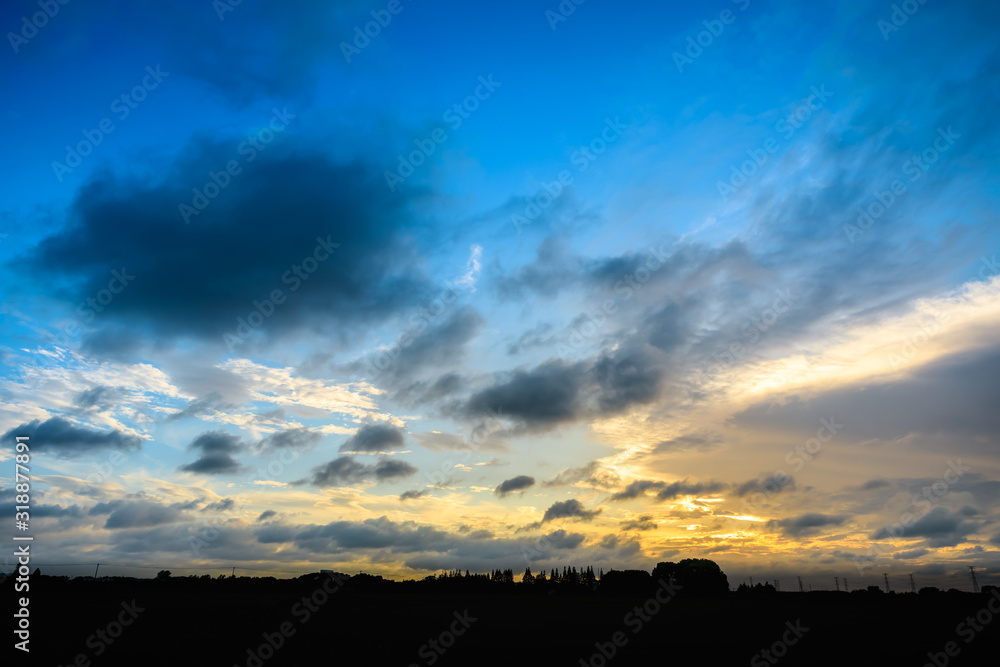 Beautiful sky and colorful clouds at dusk Beautiful sky and colorful clouds at dusk