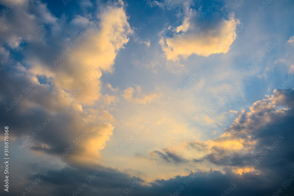 Beautiful sky and colorful clouds at dusk Beautiful sky and colorful clouds at dusk