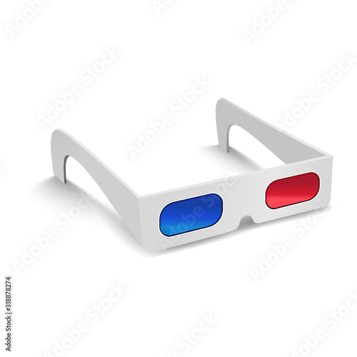 Realistic Detailed 3d Anaglyph Cinema Glasses. Vector