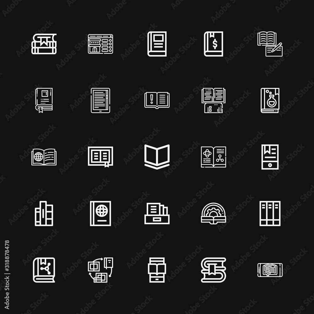 Editable 25 e-book icons for web and mobile