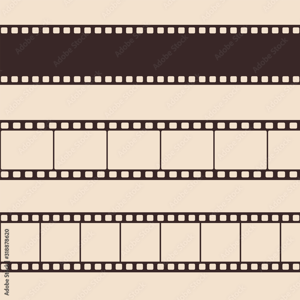 Set of vector vintage film strip