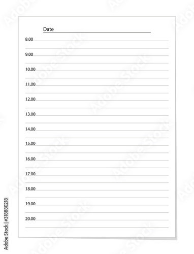 Vector realistic daily planner isolated