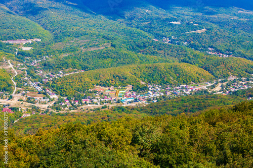 Houses in a mountain valley. © Elena Blokhina