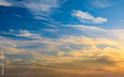 Fototapeta Naklejka Na Ścianę i Meble -  Beautiful sky and colorful clouds at dusk
