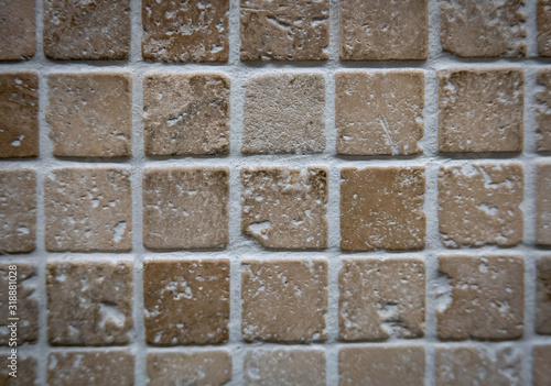 Wallpaper Mural Brown ceramic mosaic on the wall as background Torontodigital.ca