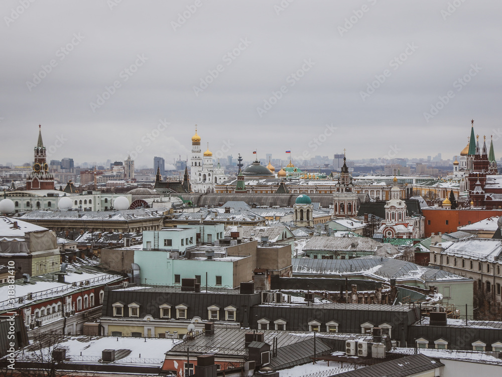 Roofs of houses in the center of Moscow