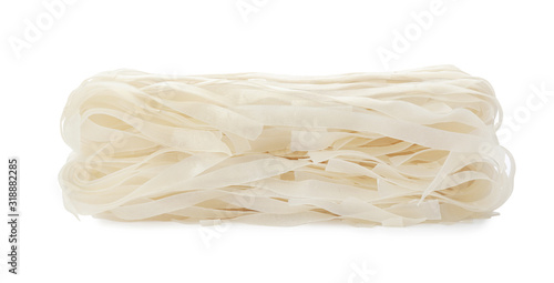 Block of rice noodles isolated on white