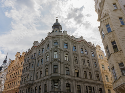 Canvas Print old typical building in prague
