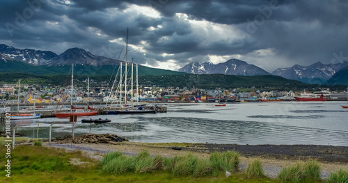 Ushuaia Harbor, capital of Tierra del Fuego and Antarctica Provinces, Argentina. The southernmost city in the world. photo