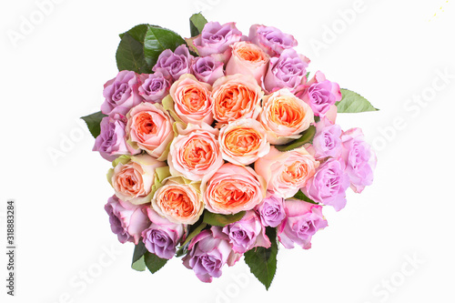 bouquet of hybrid tea roses and floribunda