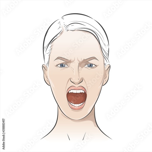 Face of young woman having bad mood Negative emotions