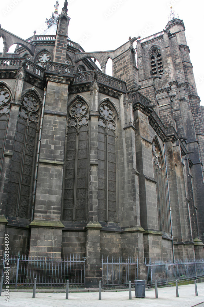 gothic notre-dame-de-l'assomption cathedral in clermont-ferrand in auvergne (france)