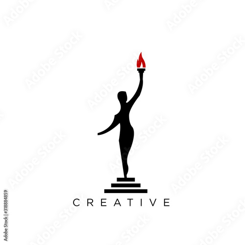 human torch logo design vector