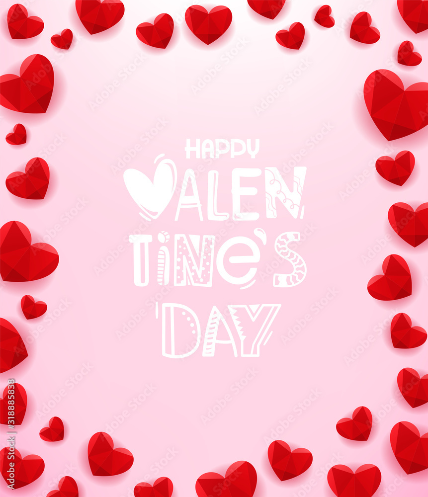 Frame of hearts with label. Vector template for a greeting card Frame of hearts with label. Vector template for a greeting card