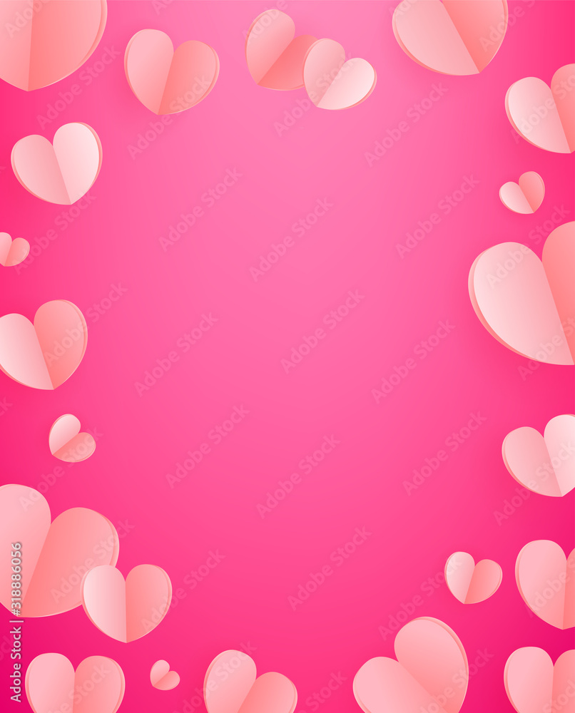 Vector background of pink hearts. Template for greeting card, cover, presentation Vector background of pink hearts. Template for greeting card, cover, presentation