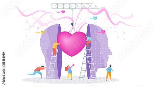 People insert heart into head