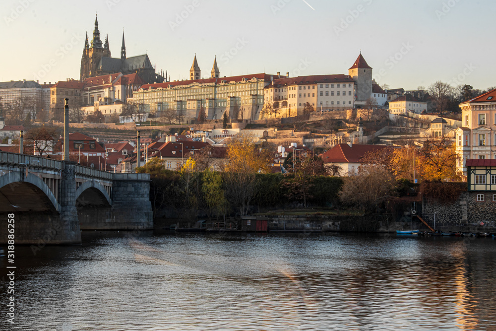 River Vltava with Prague castle