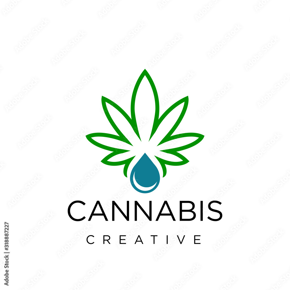 cannabis oil logo design vector symbol