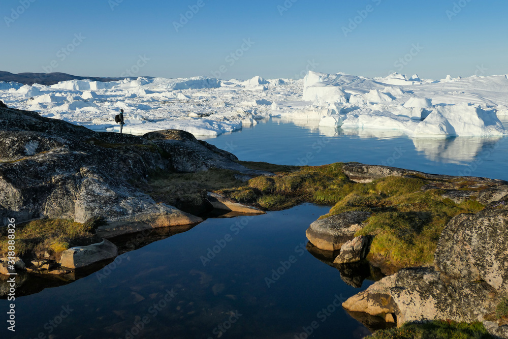 Greenland Ilulissat glaciers at ocean Greenland Ilulissat glaciers at ocean