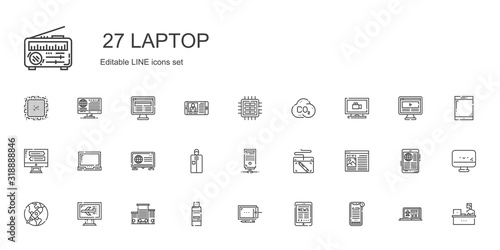 laptop icons set