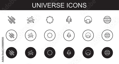 universe icons set