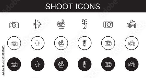 shoot icons set