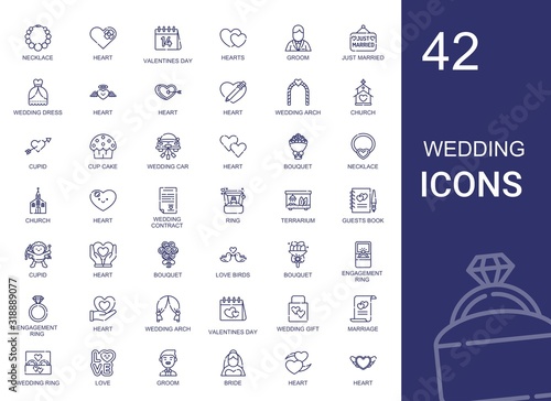 wedding icons set