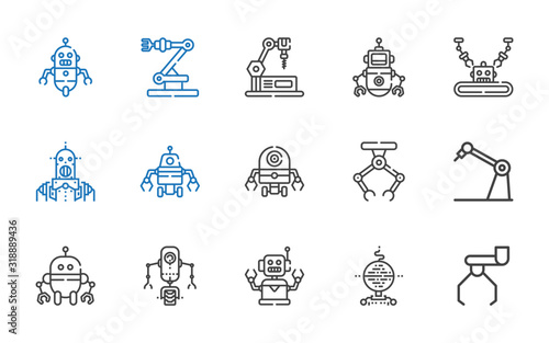 cyborg icons set