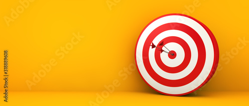 bullseye on yellow background photo