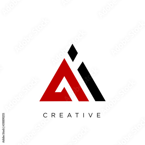 ai triangle logo design vector