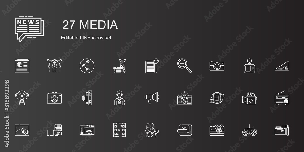 media icons set media icons set