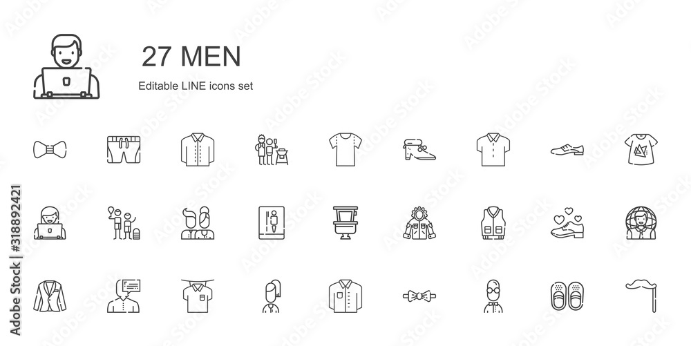 men icons set