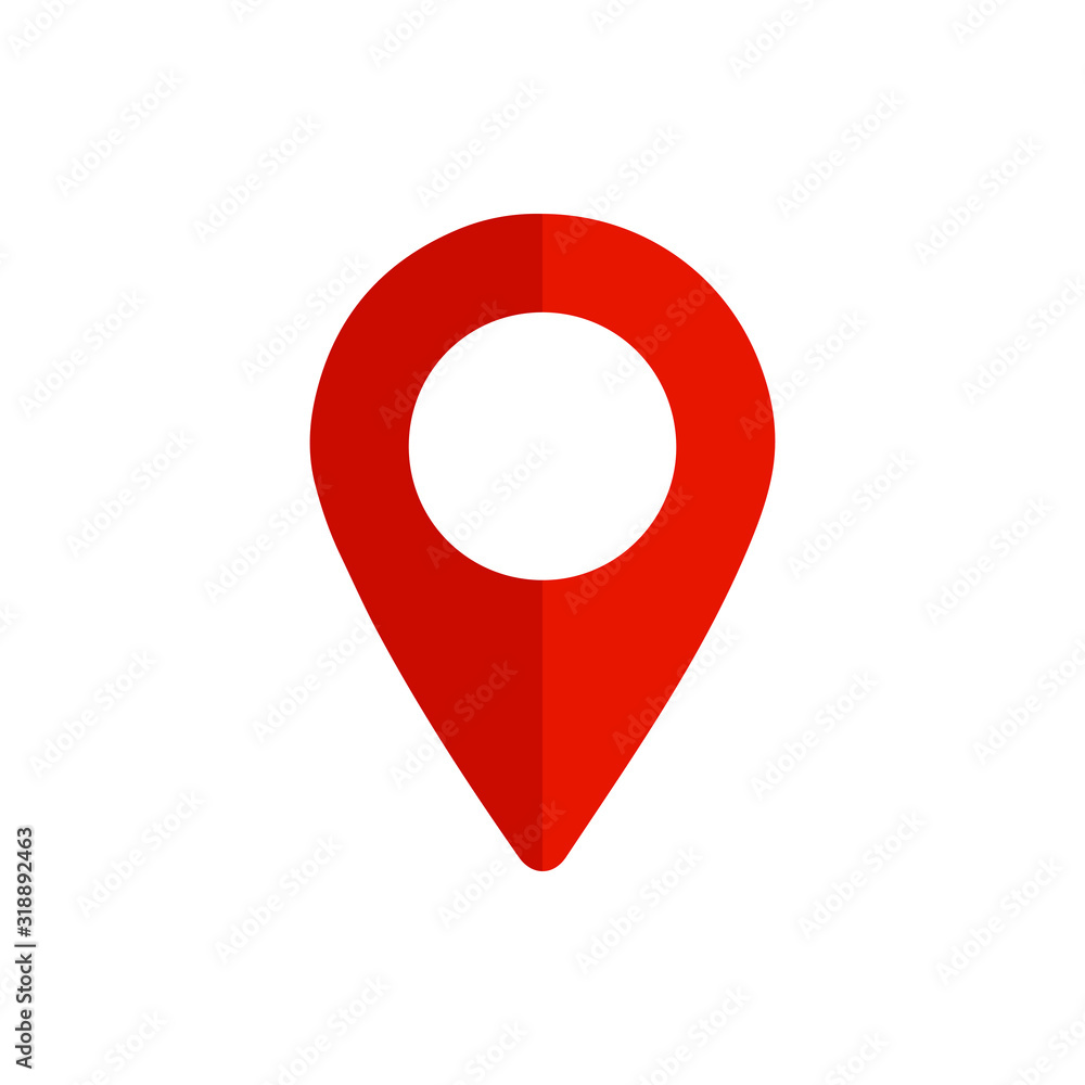 Map pointer icon. GPS location symbol. Map pin is red. Isolated vector illustration. Map pointer icon. GPS location symbol. Map pin is red. Isolated vector illustration.